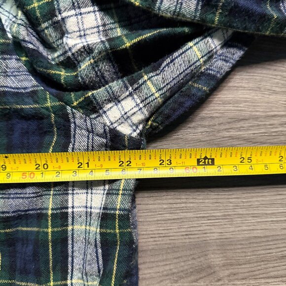 L.L. Bean Women's Scotch Plaid Flannel Shirt, Relaxed Zip Hoodie - Green/Navy - Picture 5 of 6